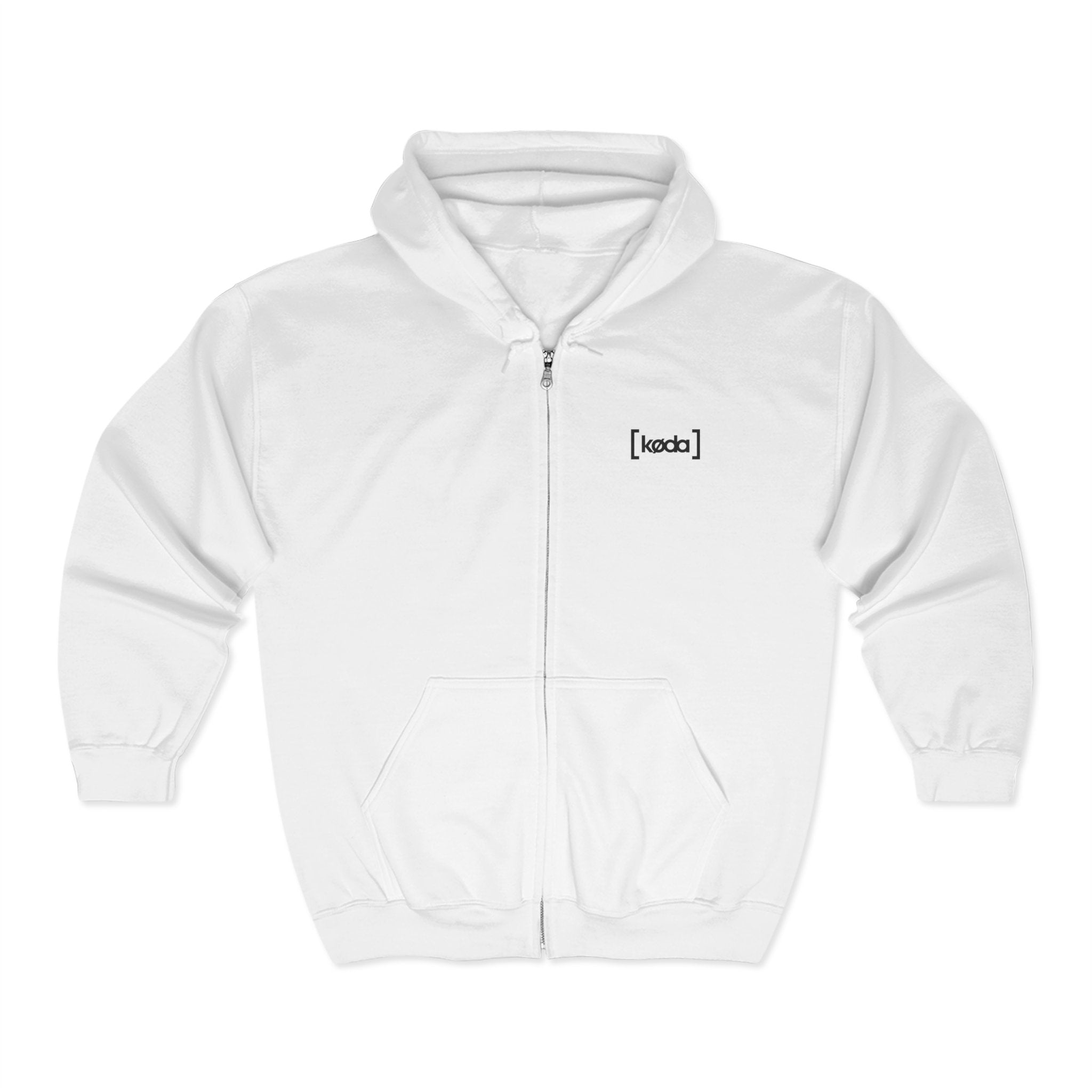 koda basic logo zip hoodie white
