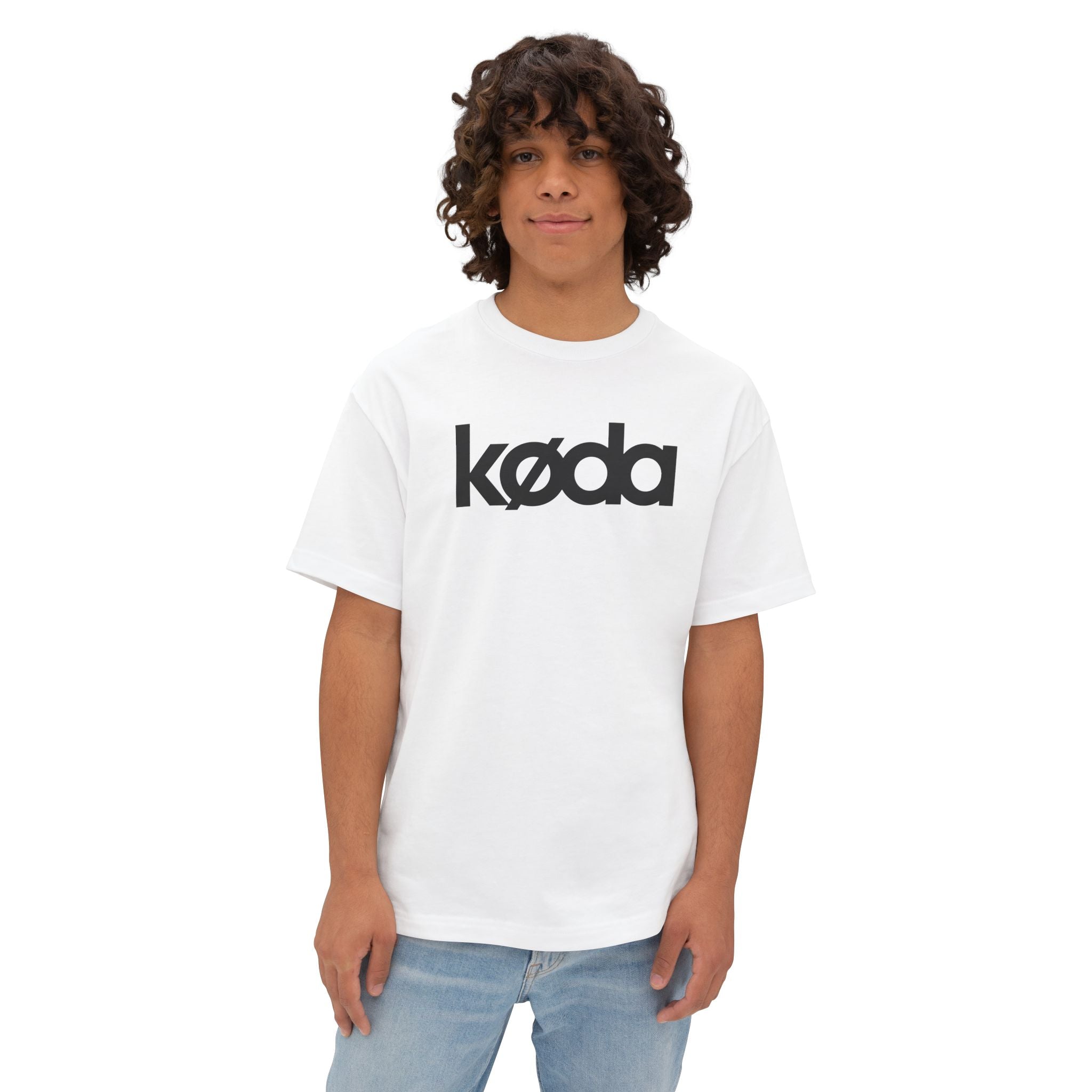 koda basic oversized big logo tee white front