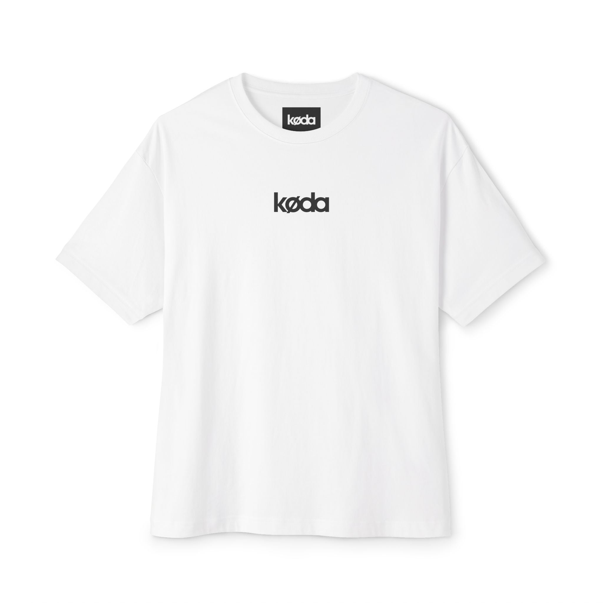 koda basic oversized small logo tee white
