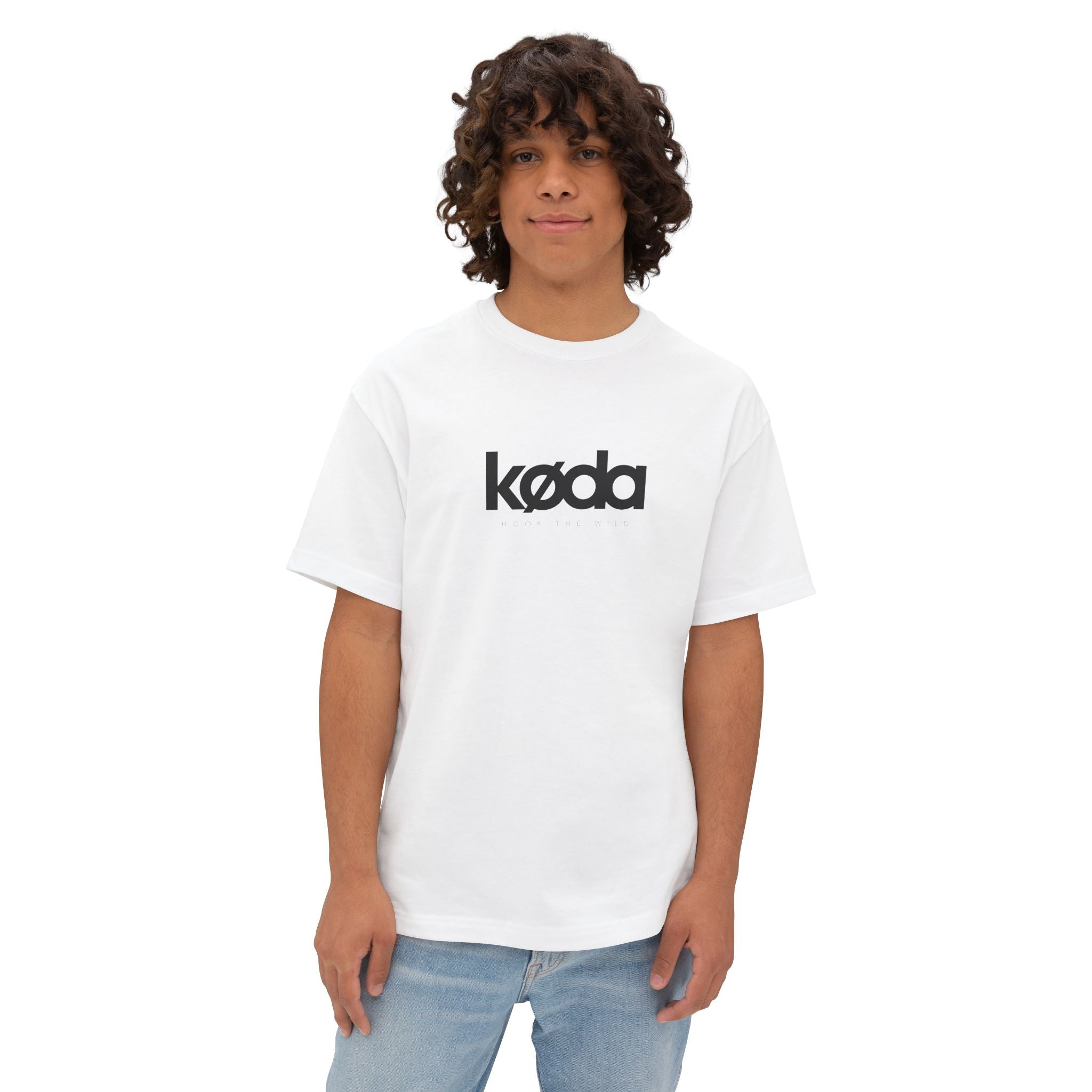 koda pike oversized small logo tee white front