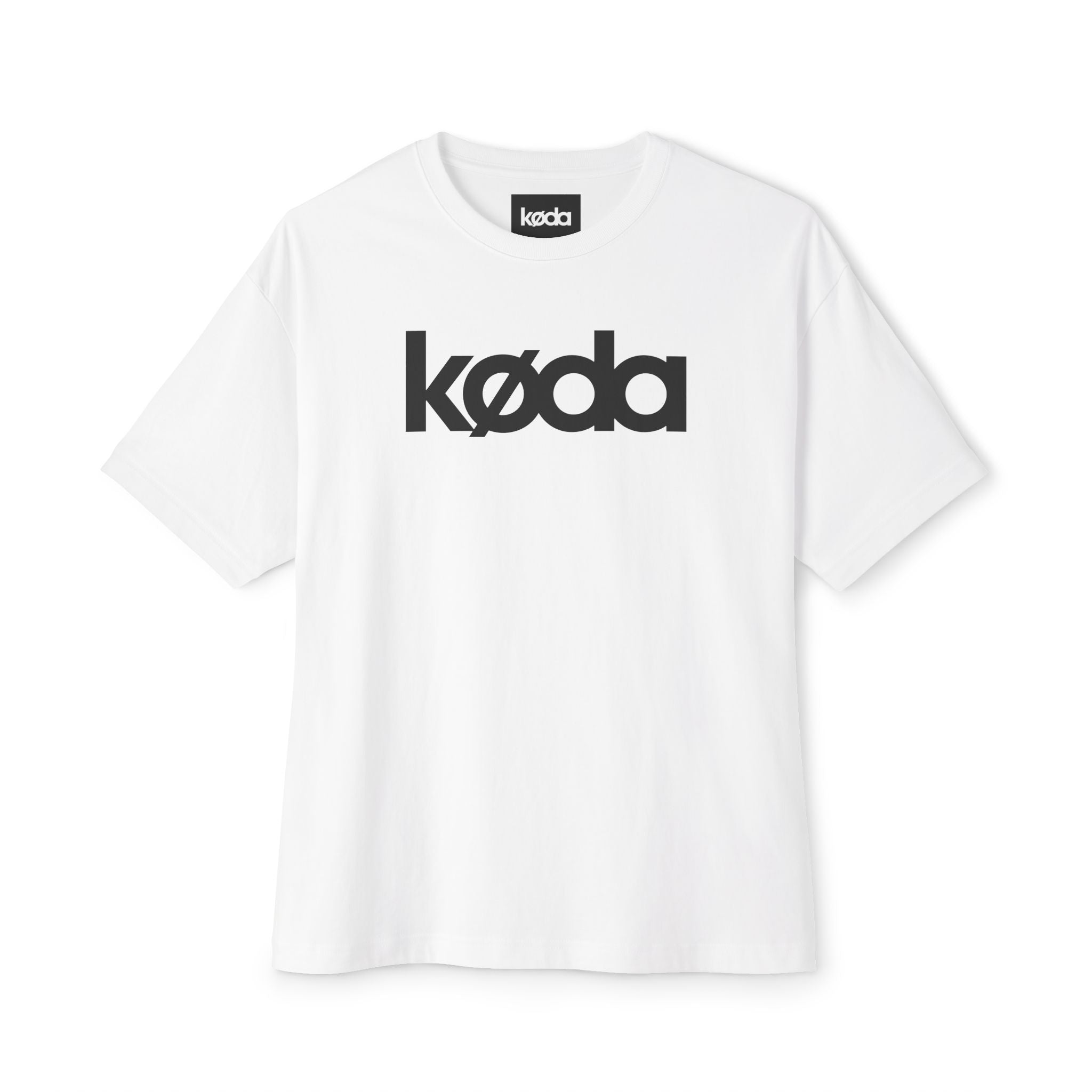 koda basic oversized big logo tee white