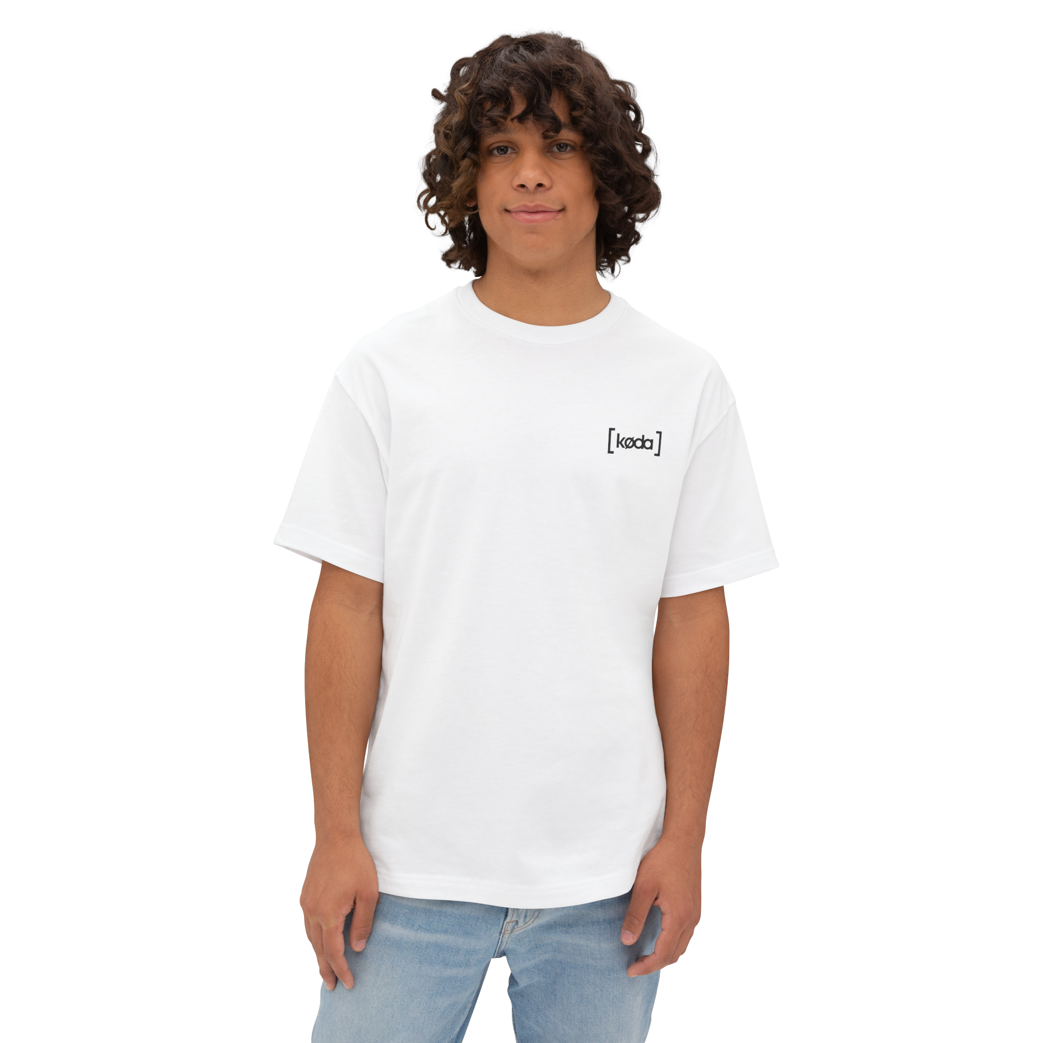 koda basic oversized logo tee white front