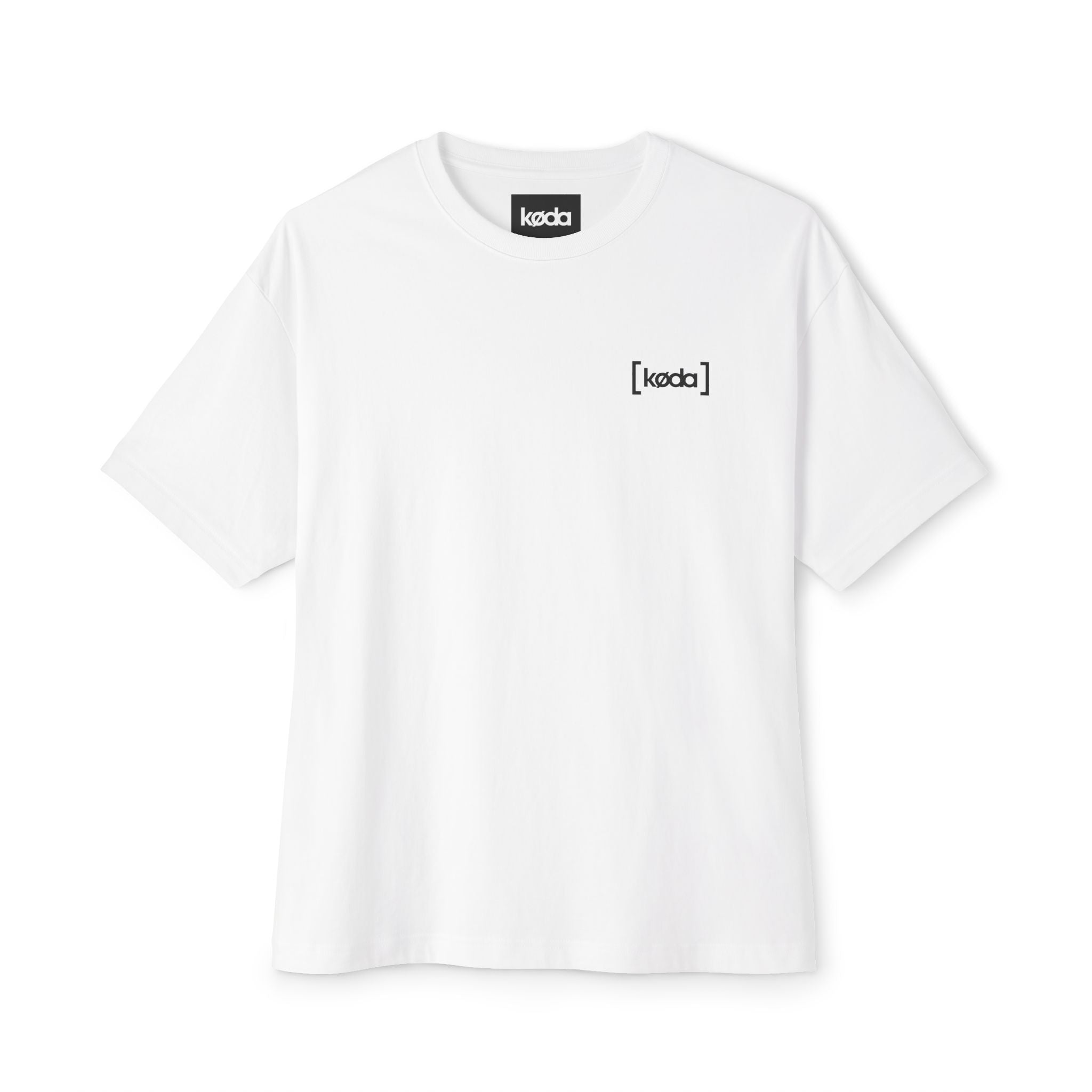 koda basic oversized logo tee white